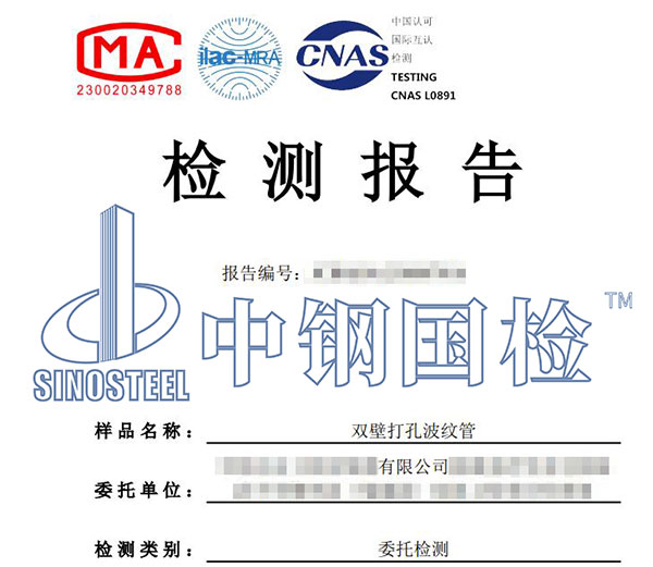 雙臂波紋管檢測報告